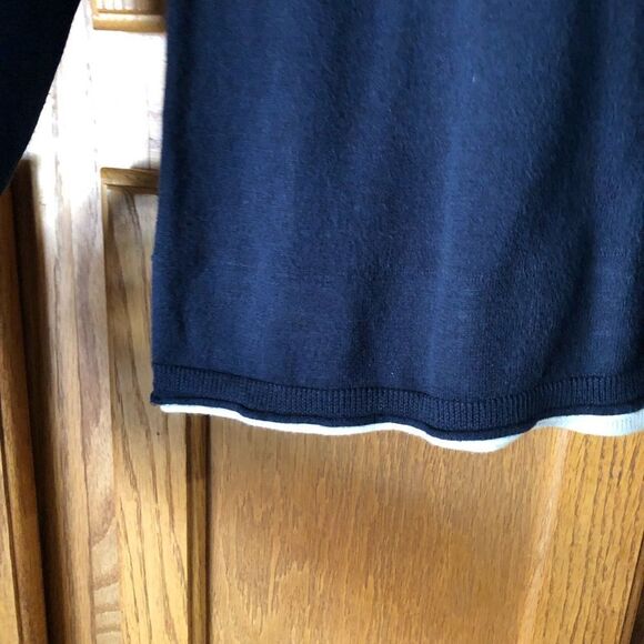 Magaschoni V-Neck Cotton Faux Layered Pullover Sweater - XL - Picture 6 of 11